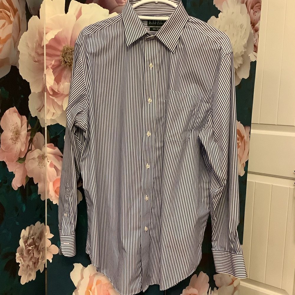 Lauren Ralph Lauren‎ “No Iron”  Striped Dress Shirt